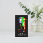 Farbenfrohe Zuhause Painter-Signatur Visitenkarte (Stehend Vorderseite)