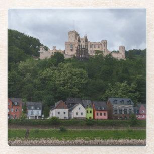 Farbenfrohe Zuhause Unterhalb von Stolzenfels Burg Glasuntersetzer