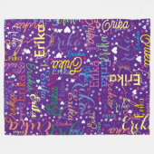 Farbenfrohe Zuneigung lila Fleecedecke (Vorderseite (Horizontal))