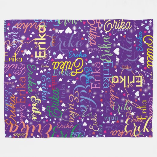 Farbenfrohe Zuneigung lila Fleecedecke (Vorderseite (Horizontal))