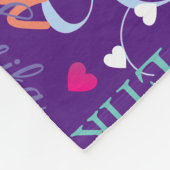 Farbenfrohe Zuneigung lila Fleecedecke (Ecke)