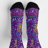 Farbenfrohe Zuneigung lila Socken (Oben)