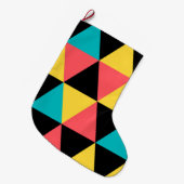 Farbenfrohe, zurückhaltende, fröhliche geometrisch großer weihnachtsstrumpf (Vorderansicht (hängend))