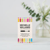 Farbenfrohe, zusammengesetzte Nägel | Nagelpolnisc Visitenkarte (Stehend Vorderseite)