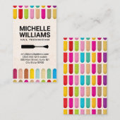 Farbenfrohe, zusammengesetzte Nägel | Nagelpolnisc Visitenkarte (Vorne/Hinten)