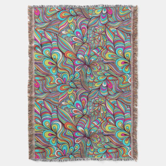 Farbenfrohe zusammengesetzte psychedelische Wirbel Decke (Vorderseite Vertikal)