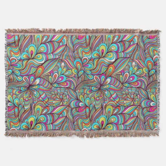 Farbenfrohe zusammengesetzte psychedelische Wirbel Decke (Vorderseite)