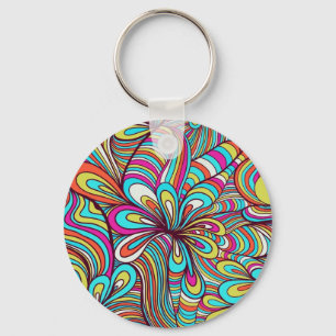 Farbenfrohe zusammengesetzte psychedelische Wirbel Schlüsselanhänger