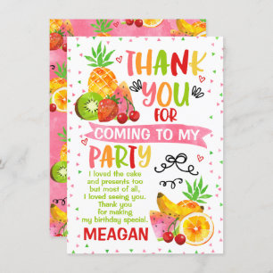 Farbenfrohe Zwei-Ti Frutti Geburtstag Thanbjk You  Einladung