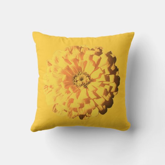 Farbenfrohe zweiseitige Orange mit gelber Blume Kissen (Rückseite)