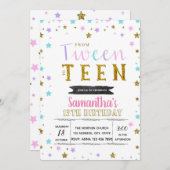 Farbenfrohe zwischen 1 und 1 Party Einladung (Vorne/Hinten)