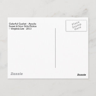 Farbenfrohe Zyklist - Acrylmalerei (Karte) Postkarte