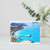 Farbenfrohe zyprische Küstenlandschaft Postkarte (Stehend Vorderseite)