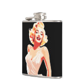 Farbenfroher 50er' Belle auf schwarz Angesagt Flachmann (Links)