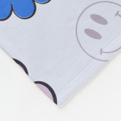 Farbenfroher 70er Groovy Blume Smile Face Pattern Fleecedecke (Ecke)