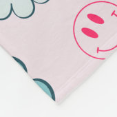 Farbenfroher 70er Groovy Blume Smile Face Pattern Fleecedecke (Ecke)