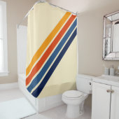 Farbenfroher 70er Streifen Duschvorhang (Beispiel)