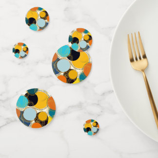 Farbenfroher 80er Retro Abstraktes Party Coin-Shap Konfetti