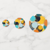 Farbenfroher 80er Retro Abstraktes Party Coin-Shap Konfetti (Vorderseiten)