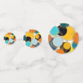 Farbenfroher 80er Retro Abstraktes Party Coin-Shap Konfetti (Rückseiten)