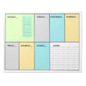 Farbenfroher A4-Wochenplaner Notizblock (Vorderseite)