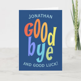 Farbenfroher Abschied und Viel Glück Farewell Karte
