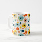 Farbenfroher abstrakter Blumenmuster-Becher Kaffeetasse (Vorderseite Links)