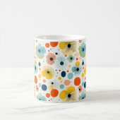 Farbenfroher abstrakter Blumenmuster-Becher Kaffeetasse (Mittel)