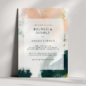 Farbenfroher Abstrakter Brunch und Brauchdusche Einladung