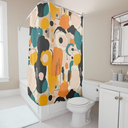 Farbenfroher Abstrakter Duschvorhang (Beispiel)