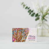 Farbenfroher Abstrakter Glücksbaum Visitenkarte (Stehend Vorderseite)