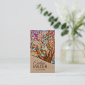 Farbenfroher Abstrakter Glücksbaum Visitenkarte (Stehend Vorderseite)