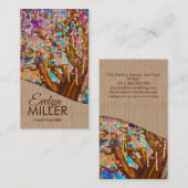 Farbenfroher Abstrakter Glücksbaum Visitenkarte (Vorne/Hinten)