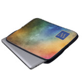 Farbenfroher abstrakter Hintergrund mit Monogramm Laptopschutzhülle (Vorne Knopf)