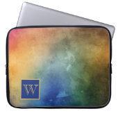 Farbenfroher abstrakter Hintergrund mit Monogramm Laptopschutzhülle (Vorderseite)