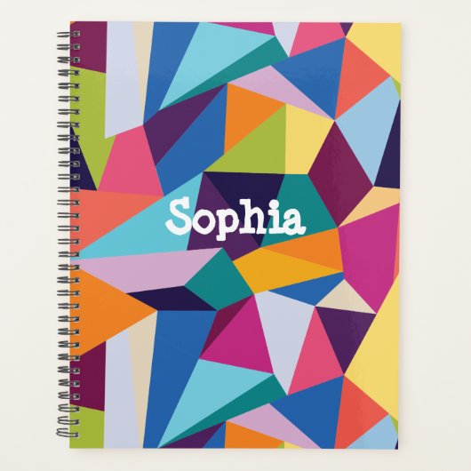 Farbenfroher Abstrakter Planer mit Name (Vorderseite)