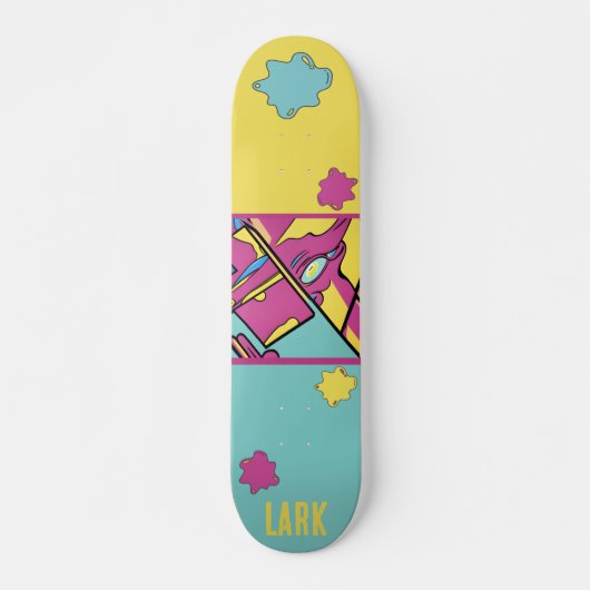 Farbenfroher Abstrakter Pop Art Personalisiert Ska Skateboard (Vorne)