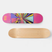 Farbenfroher Abstrakter Pop Art Personalisiert Ska Skateboard (Horizontal)