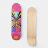 Farbenfroher Abstrakter Pop Art Personalisiert Ska Skateboard (Vorderseite)
