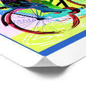 Farbenfroher Abstrakter Pop Kunst, Dichtung und Mu Poster (Ecke)