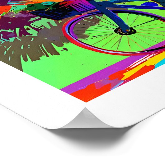 Farbenfroher Abstrakter Pop Kunst, Dichtung und Mu Poster (Ecke)