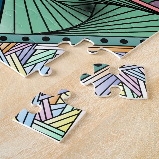 Farbenfroher Abstrakter Spaß Bright Original Art Puzzle (Seite)