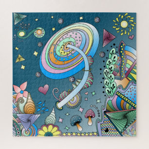 Farbenfroher Abstrakter Spaß Bright Original Art Puzzle