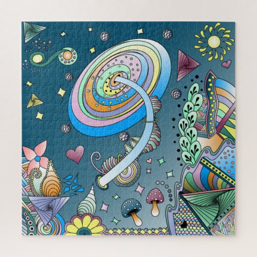 Farbenfroher Abstrakter Spaß Bright Original Art Puzzle (Vertikal)