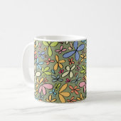Farbenfroher abstrakter Wildblumengarten Kaffeetasse (Vorderseite Links)