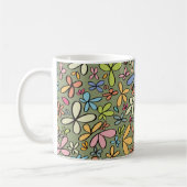 Farbenfroher abstrakter Wildblumengarten Kaffeetasse (Links)