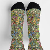 Farbenfroher abstrakter Wildblumengarten Socken (Oben)