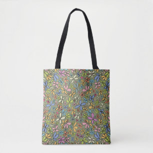 Farbenfroher abstrakter Wildblumengarten Tasche