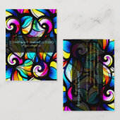 Farbenfroher Abstrakter Wirbel-verklebter Glass-Lo Visitenkarte (Vorne/Hinten)