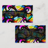 Farbenfroher Abstrakter Wirbel-verklebter Glass-Lo Visitenkarte (Vorne/Hinten)